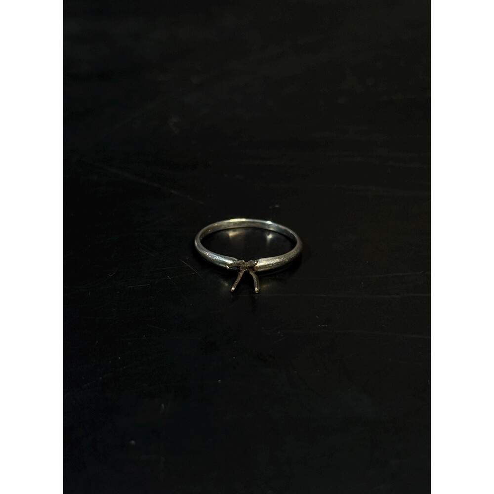 FI Sterling Silver Ring Setting with 10K Gold Tips Missing Stone